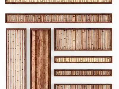 Bamboo branch wall 3D model