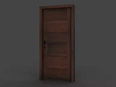 Wooden Door M1 Low-poly 3D model
