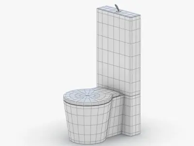 1541 - Toilet Low-poly 3D model
