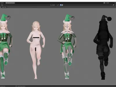 Christmas elf - UE5 - Unity - Blender - Animated Low-poly 3D model