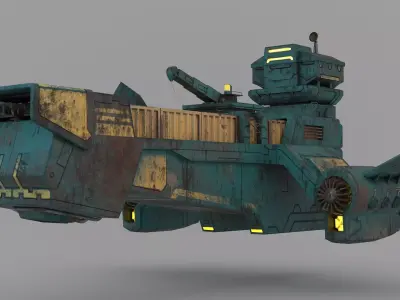 Sci-fi Cargoship 3D model