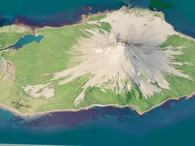 Augustine island full 3D model terrain 3D model