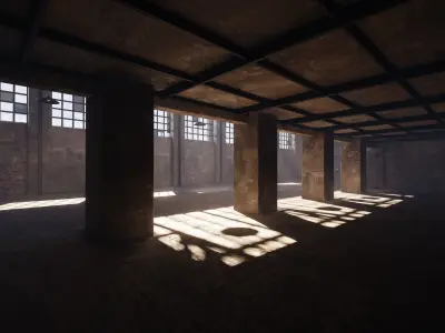 SHC Old Factory hall Low-poly 3D model