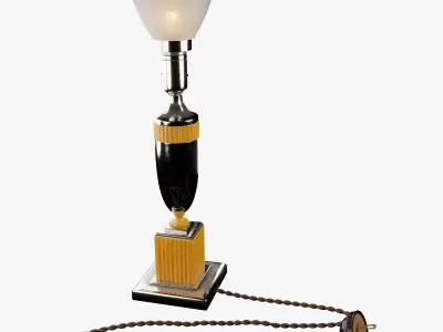 Art Deco Nickeled table lamp 3D model
