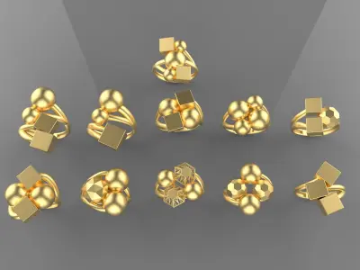 11 New Rings light weight hight quality ring jewelry 3D print model