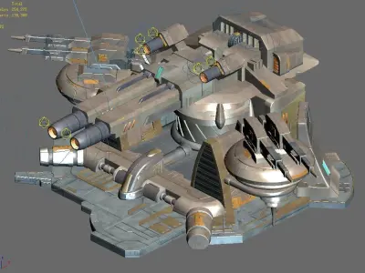 Spaceship - guardian turret 03 3D model