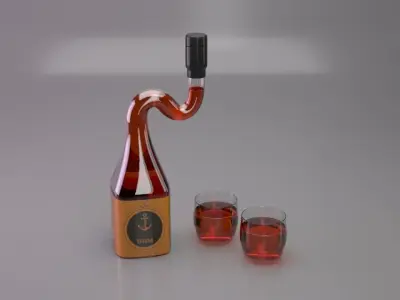 Rum Bottle  3d model  3D model