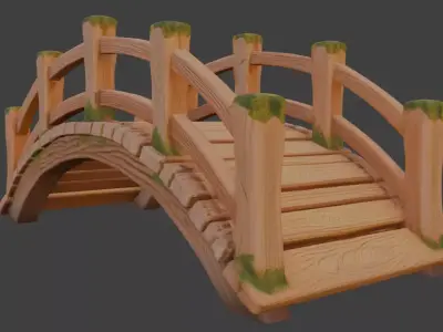 wooden bridge 3d model 3D model