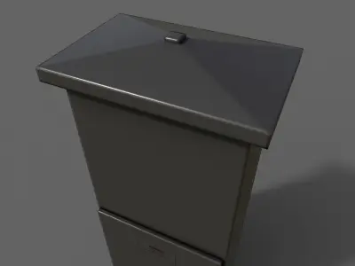PBR Electric Box Black V4 Low-poly 3D model