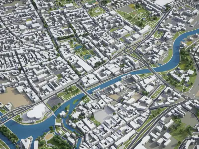 Bydgoszcz - City 3D Model Low-poly 3D model