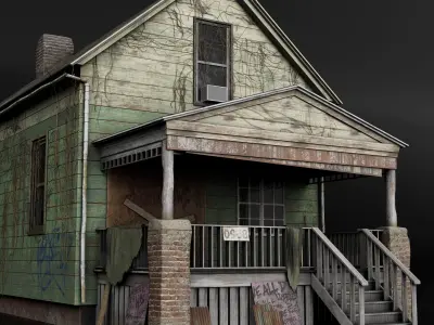 abandoned house Low-poly 3D model