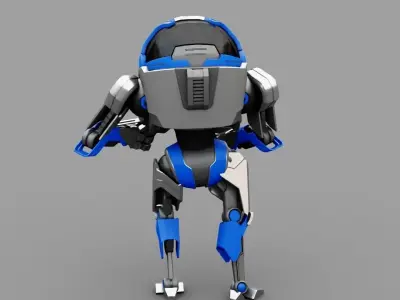 Battle droid rigged - animated 3D model