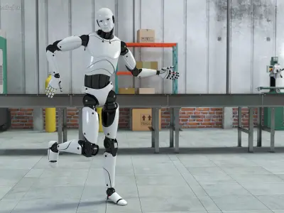  Male Cyborg Rigged for Cinema 4D 