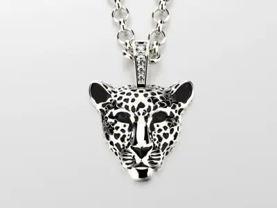Light leopard pendant with enamel 0076 v2 3D print model