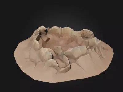 Cratered Impact  Frozen Moment of Celestial Destruction 3D model