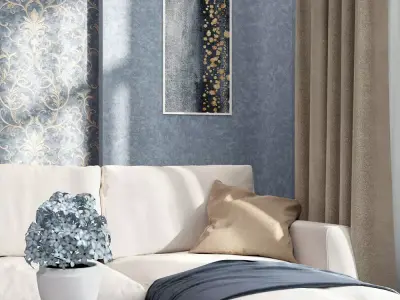 Steel Blue Mineral Wash Wallpaper  Texture