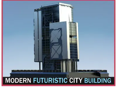 Futuristic Future Modern City Building Skyscraper 08 3D model