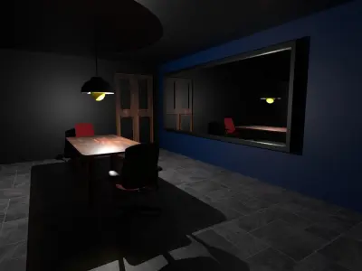 Interrogation room Low-poly 3D model