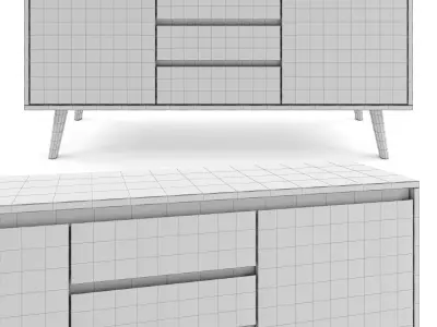wooden cabinet Nagano 3D model
