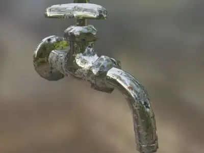 Rusted Tap Low-poly 3D model