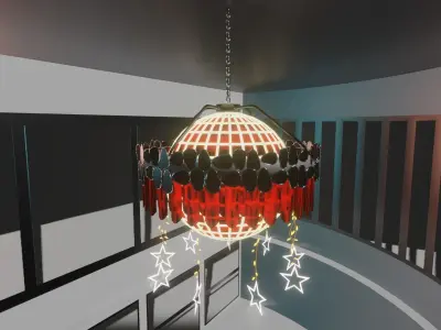 Chandelier lamp with lights hanging from it 3D model