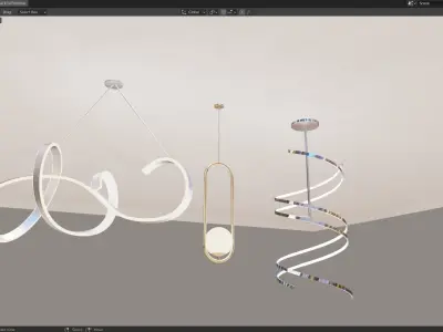 Modern lights Low-poly 3D model