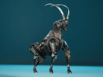 SciFi Goat Low-poly 3D model