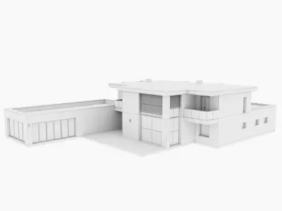residential house with swimming pool 3D model