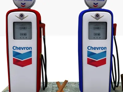 Gas Pump Chevron 3d Model 3D model
