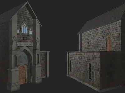 Victorian Building Low-poly 3D model