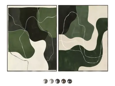 Modern Green Painting Modern Green Painting abav448 abav449 3D model