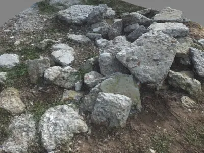 Rubble mound concrete 1 Low-poly 3D model