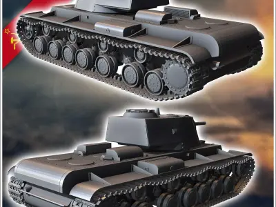 KV-3 Object 222 - Soviet army WW2 Second World East front Ostfro 3D print model