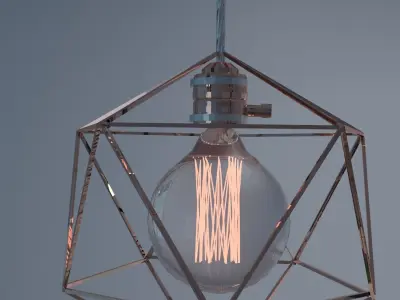 Geometric Edison Light Bulb Lamps 3D model