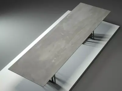 Shade modern dining table with metal legs 3D model