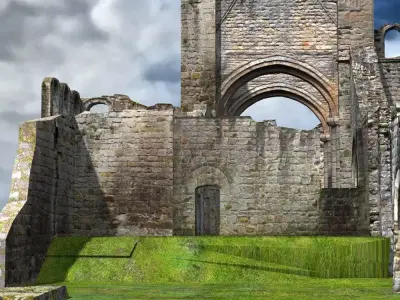 Abbey In Ruins Monastery 3D model