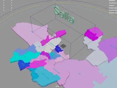 Salta  Argentina map region geography political geographic 3D model