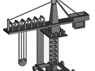 Industrial Tower Crane Toy 3D model