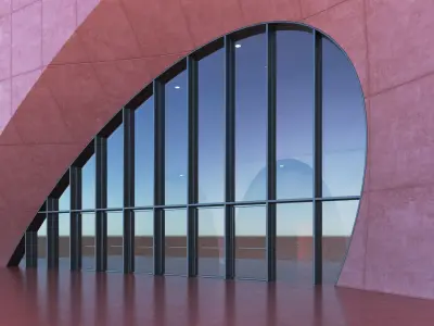 Red Hall Interior 3D model