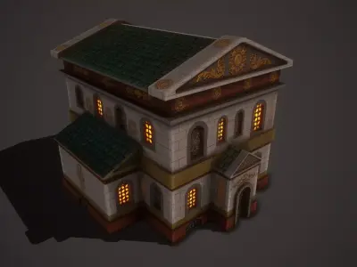 Roman Government Building Low-poly 3D model