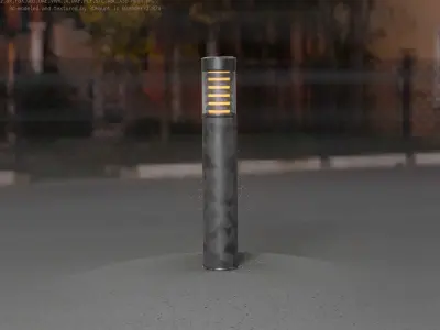 Galvanized Light-Column -17- Street-Light 9 Low-poly 3D model