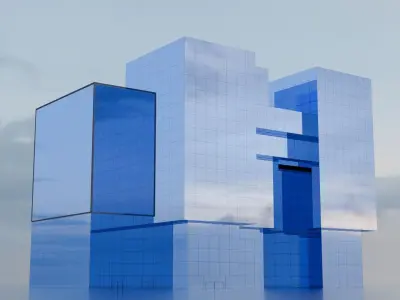 Glass Skyscraper and Glass Building  3D model