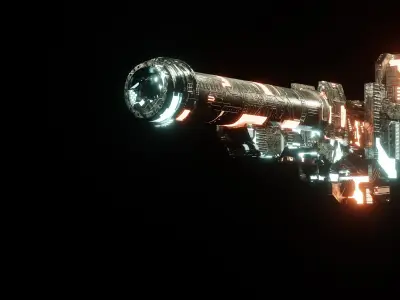 Sci-fi Gun 3D model 10