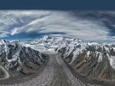 HDR - Pobeda Peak and Engilchek Glacier 02 3D model