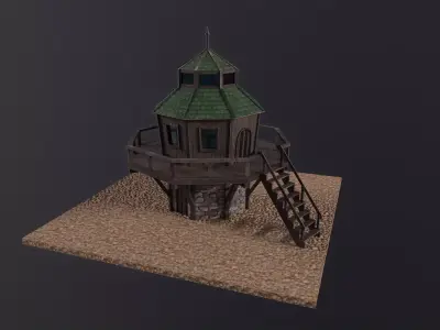Small Tower PBR Low-poly 3D model