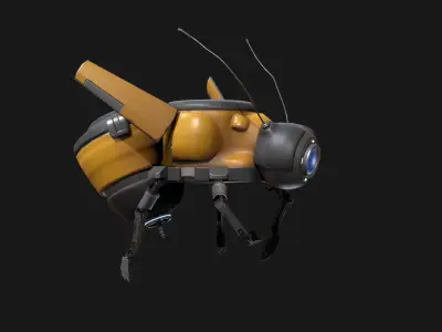 Stylized bee drone Low-poly 3D model