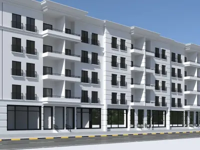Building Model apartment with courtyard 3D model