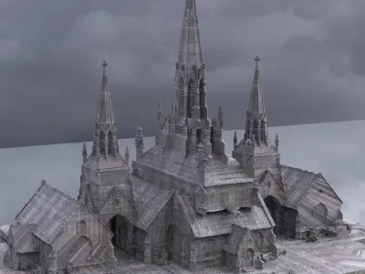 Dark Fantasy Gothic Tower church 3D 3D model