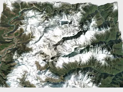 Mountain landscape Namcha Barwa Tibet 3D model