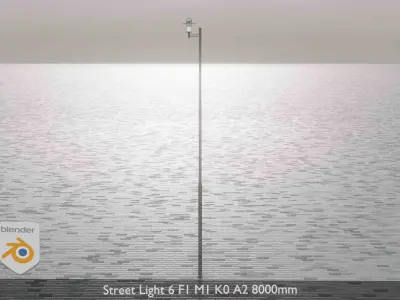 Street Light 6 F1 M1 K0 A2 8000mm Low-poly 3D model